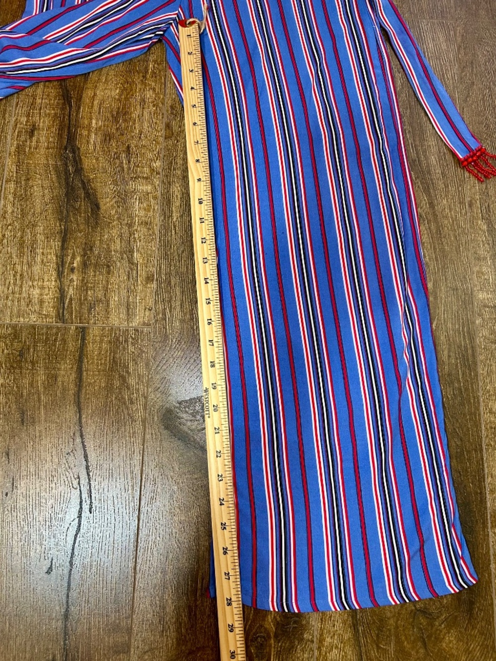 Bluenotes straight pants, size M white blue red stripes - Picture 4 of 9